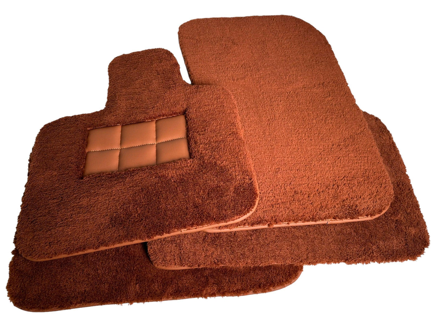 Brown Sheepskin Floor Mats For Rolls Royce Wraith 2013-2023 Er56 Design - AutoWin