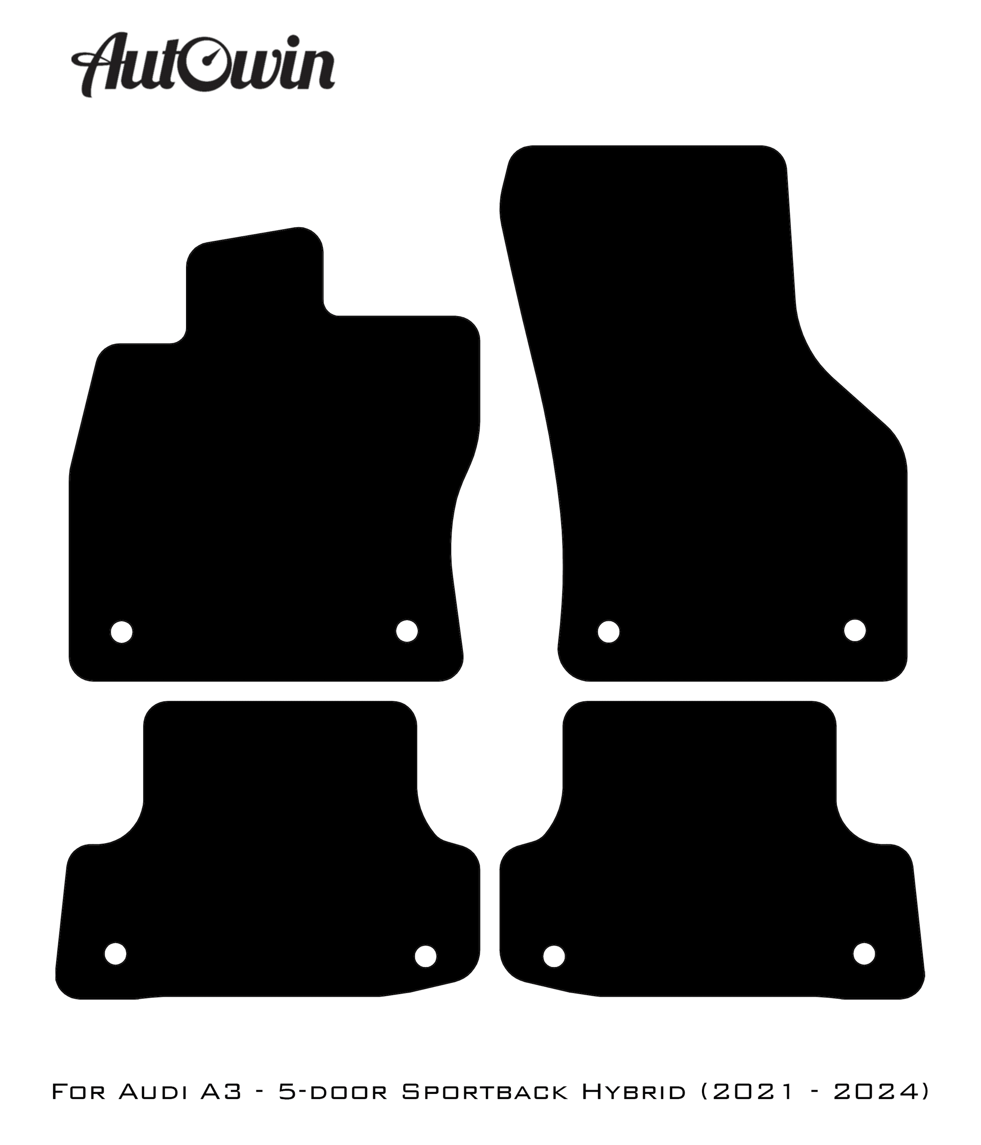 Dark Blue Floor Mats for Audi A3 - 5-door Sportback Hybrid (2021 - 2024) | ER56 Design - AutoWin