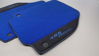 Blue Floor Mats For Ferrari 458 Italia 2009-2015 With Alcantara Leather