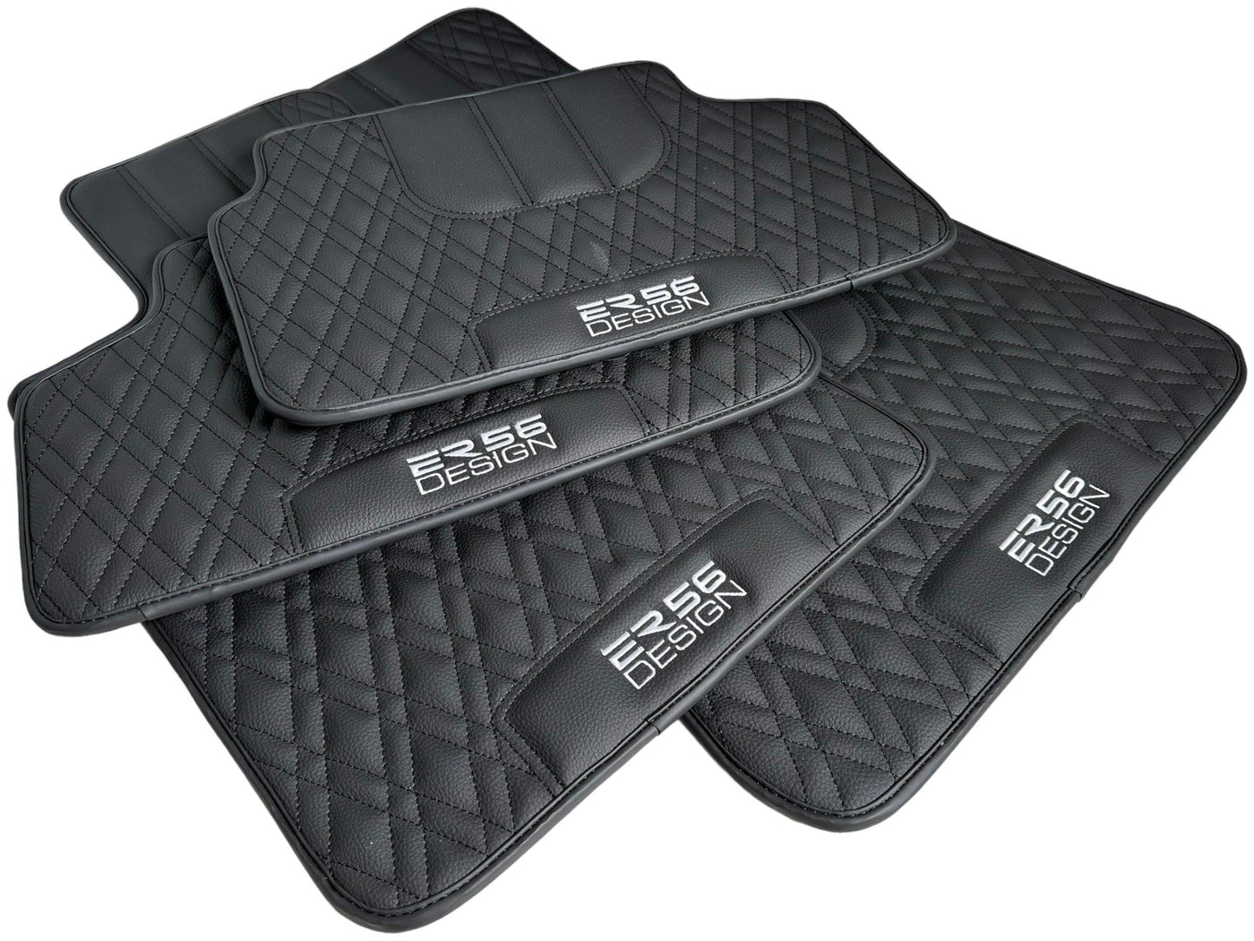 Floor Mats For BMW 1 Series E82 Black Leather Er56 Design - AutoWin
