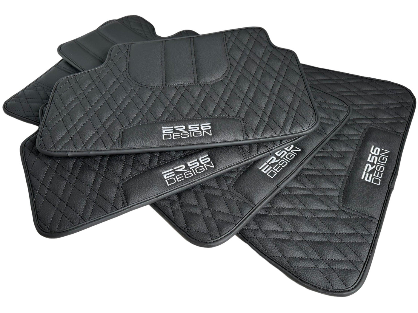 Floor Mats For BMW 2 Series F44 Gran Coupe Black Leather Er56 Design - AutoWin