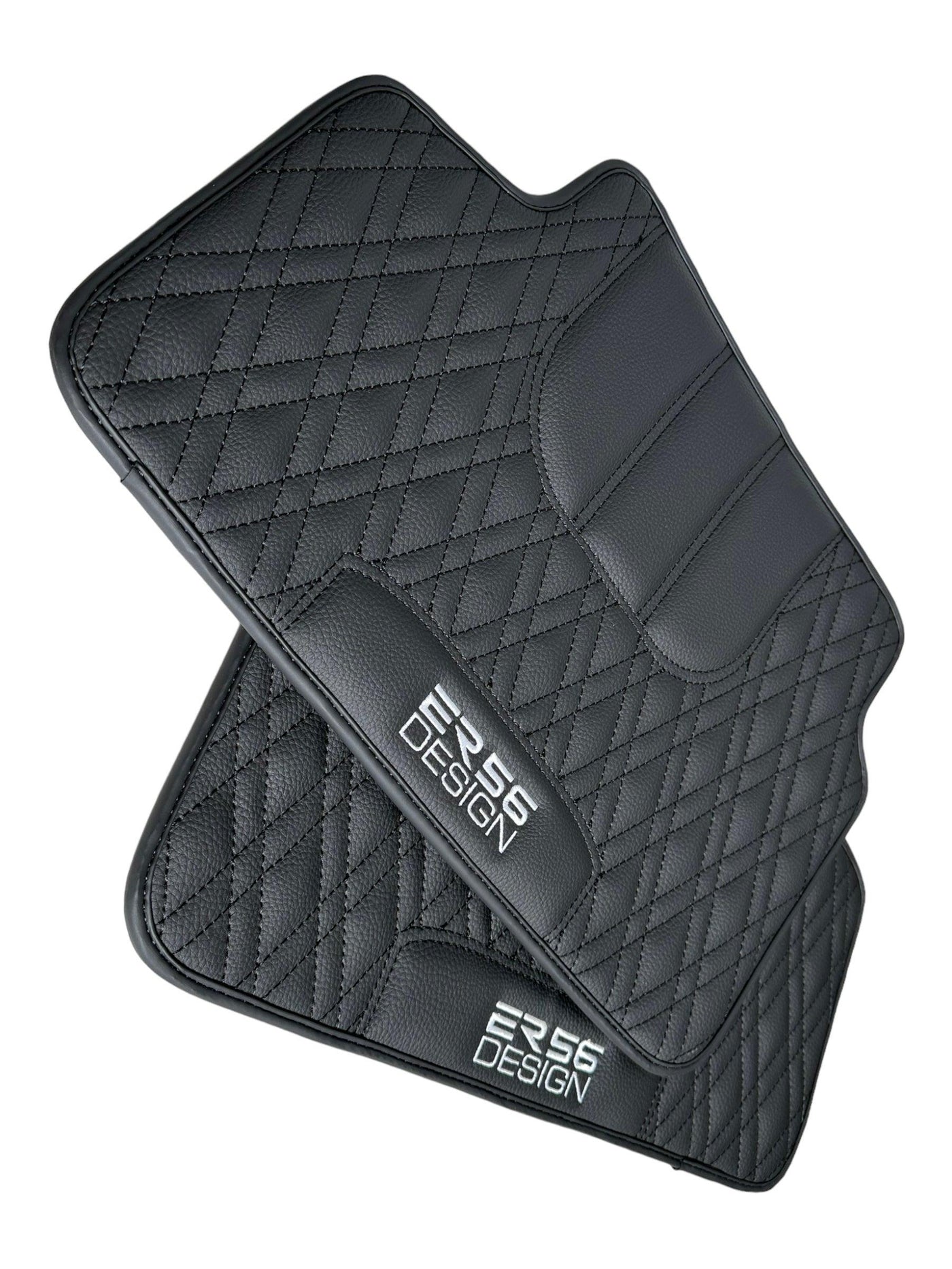 Floor Mats For BMW 3 Series E46 Coupe Black Leather Er56 Design - AutoWin