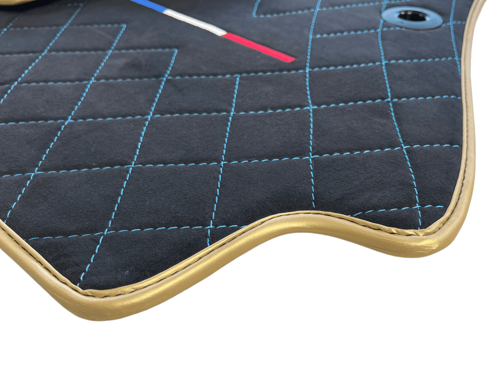 Floor Mats For Bugatti Chiron Alcantara Leather Gold Edition - AutoWin
