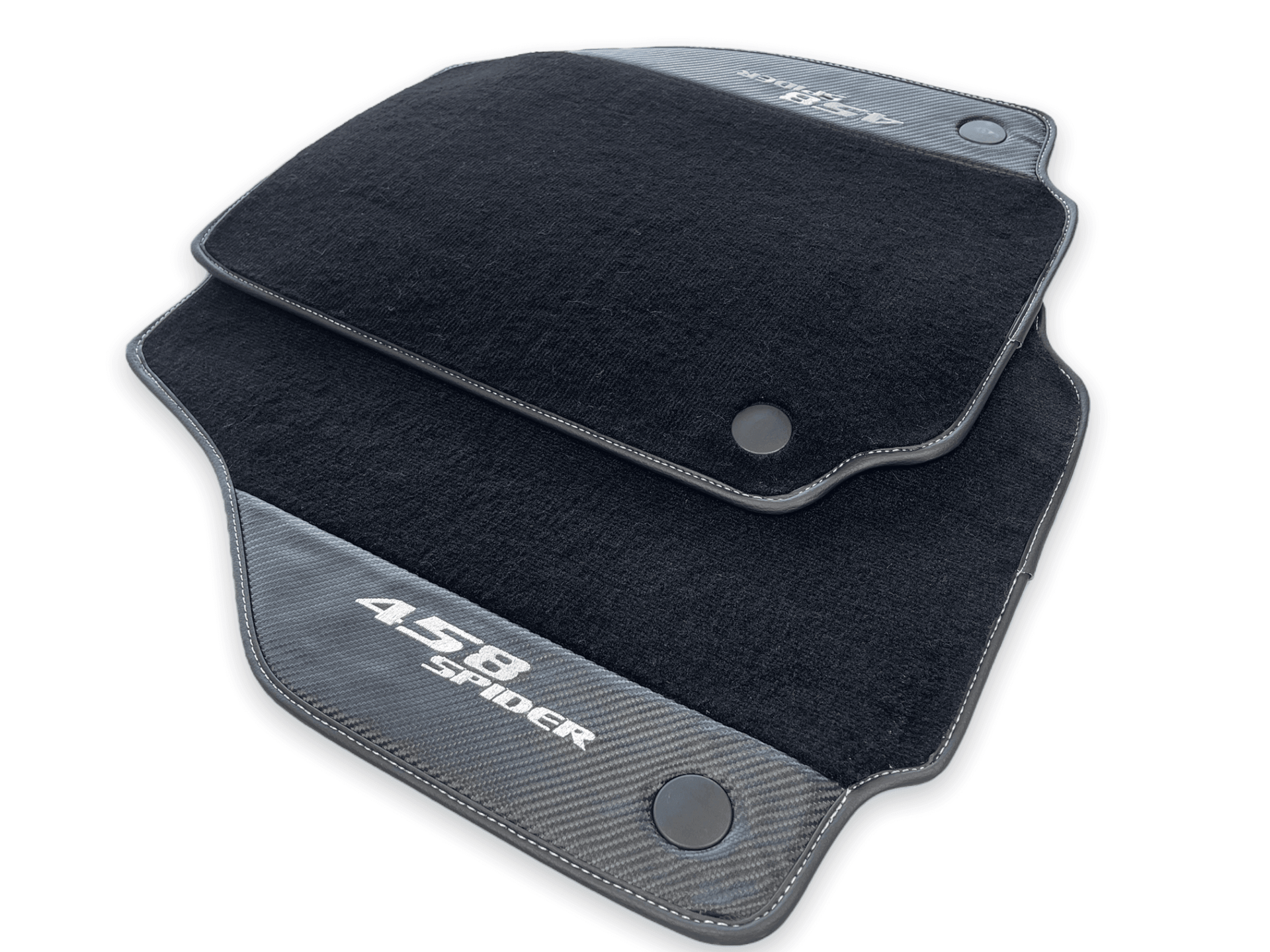 Floor Mats For Ferrari 458 Spider 2012-2015 Carbon Leather - AutoWin