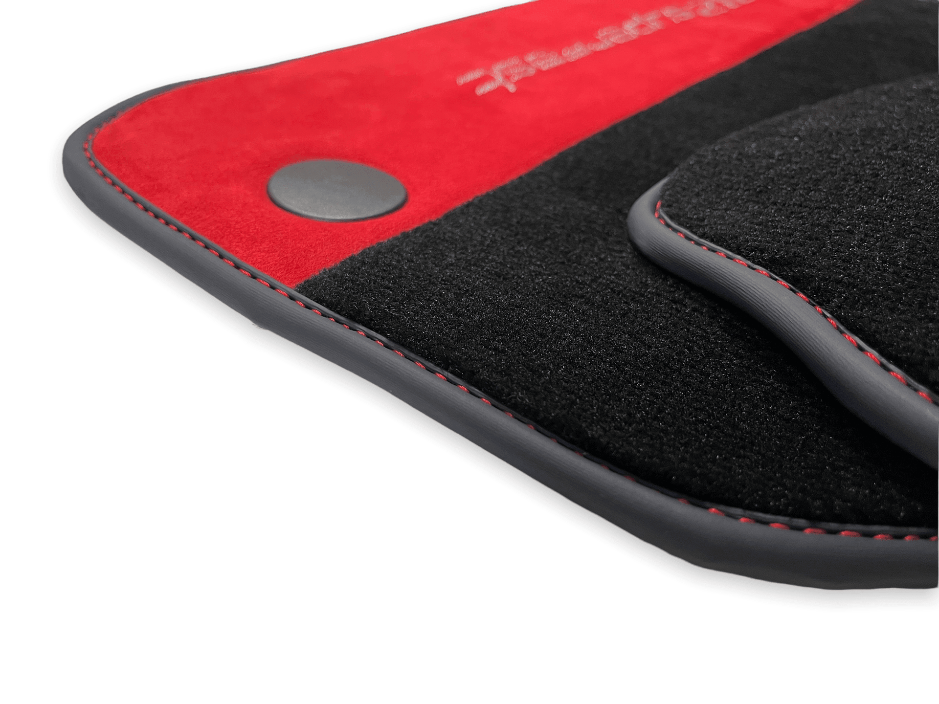 Floor Mats For Ferrari 812 Superfast Red Aclantara And Black Carpet - AutoWin