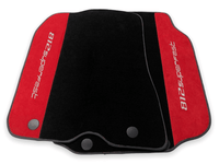 Floor Mats For Ferrari 812 Superfast Red Aclantara And Black Carpet - AutoWin