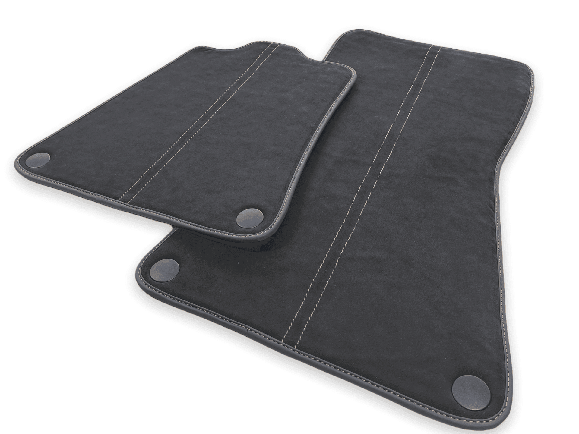 Floor Mats For McLaren 600LT (2018-2020) Alcantara Black Tailored Carpets With Orange Sewing - AutoWin