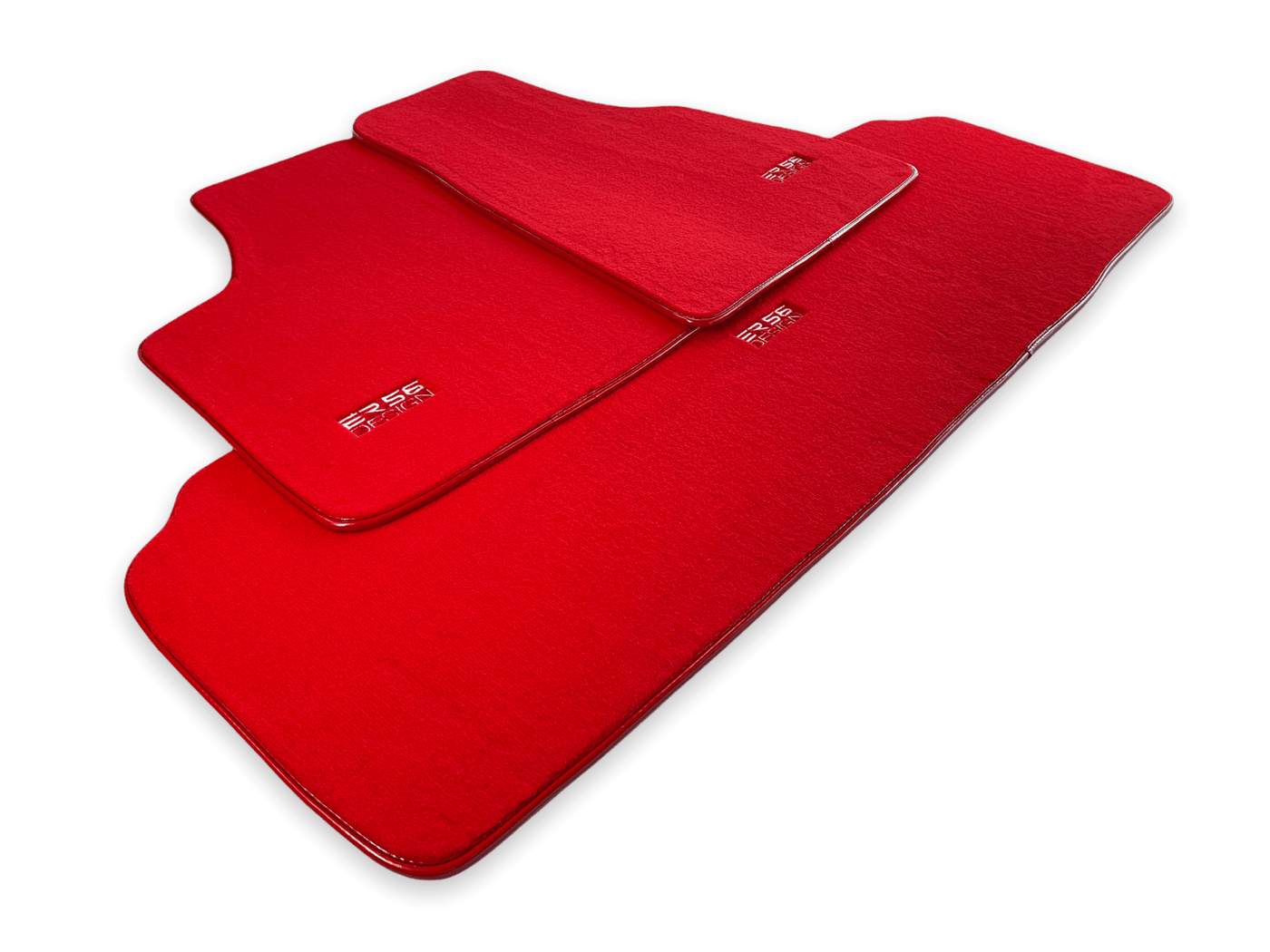 Floor Mats For Tesla Model 3 Red Tailored Carpets ER56 Design - AutoWin