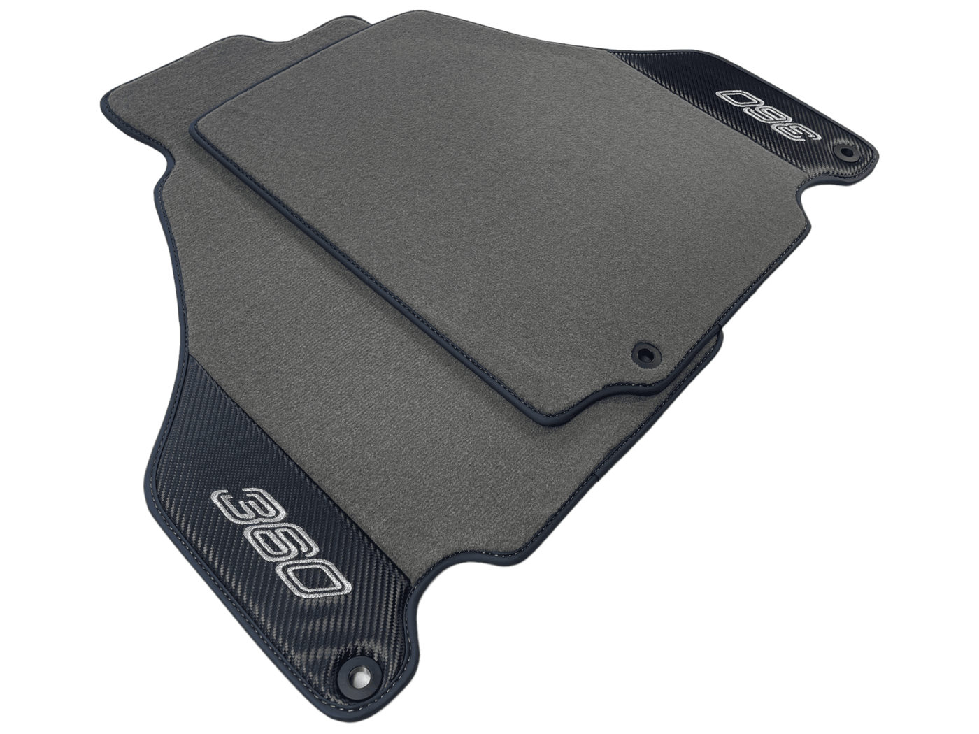 Gray Floor Mats For Ferrari 360 Modena 1999-2005 With Carbon Fiber Leather - AutoWin