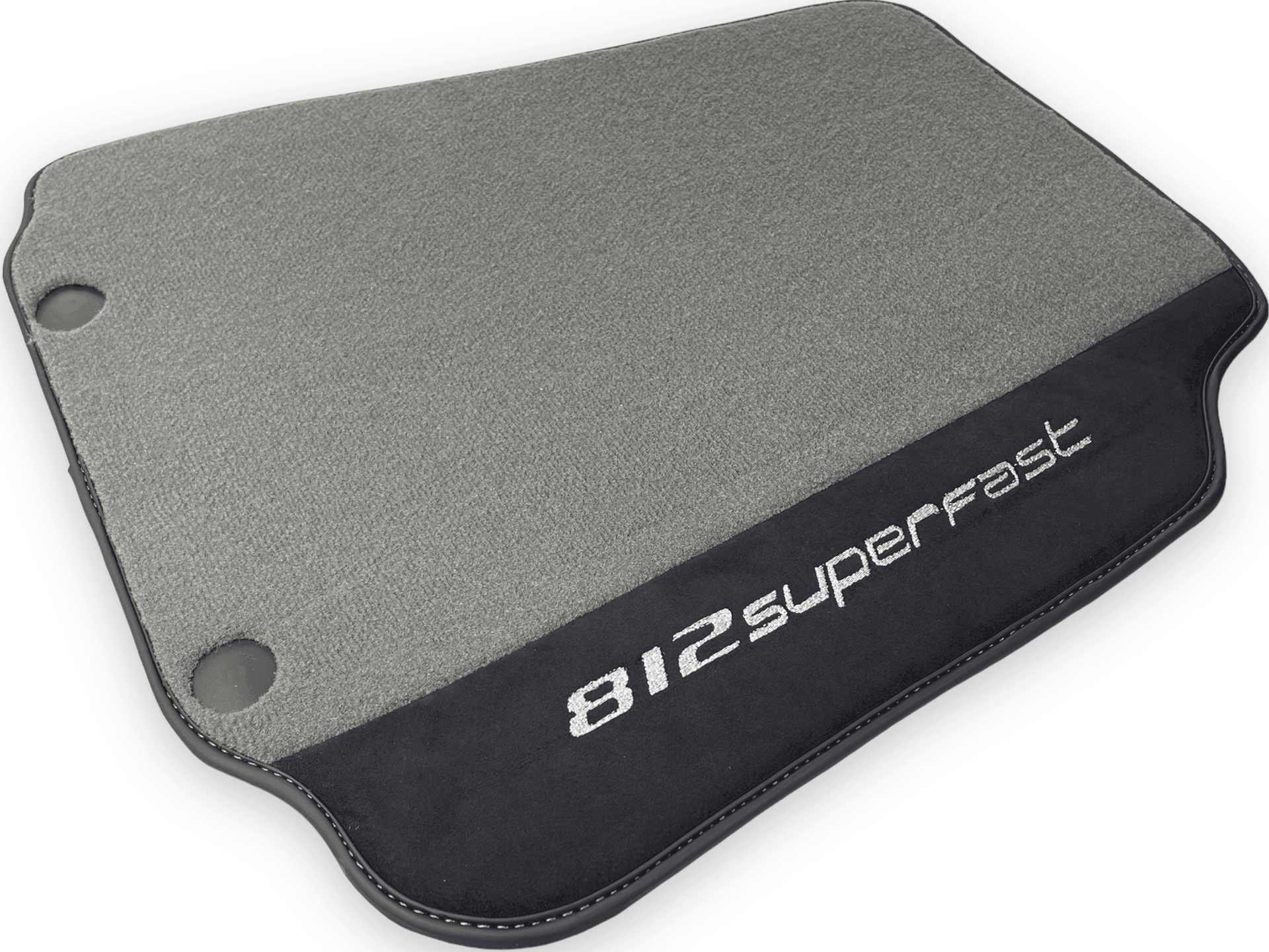 Gray Floor Mats For Ferrari 812 Superfast With Alcantara Leather - AutoWin