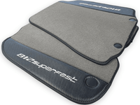 Gray Floor Mats For Ferrari 812 Superfast With Carbon Fiber Leather - AutoWin
