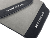 Gray Floor Mats For Tesla Model S With Alcantara Leather - AutoWin