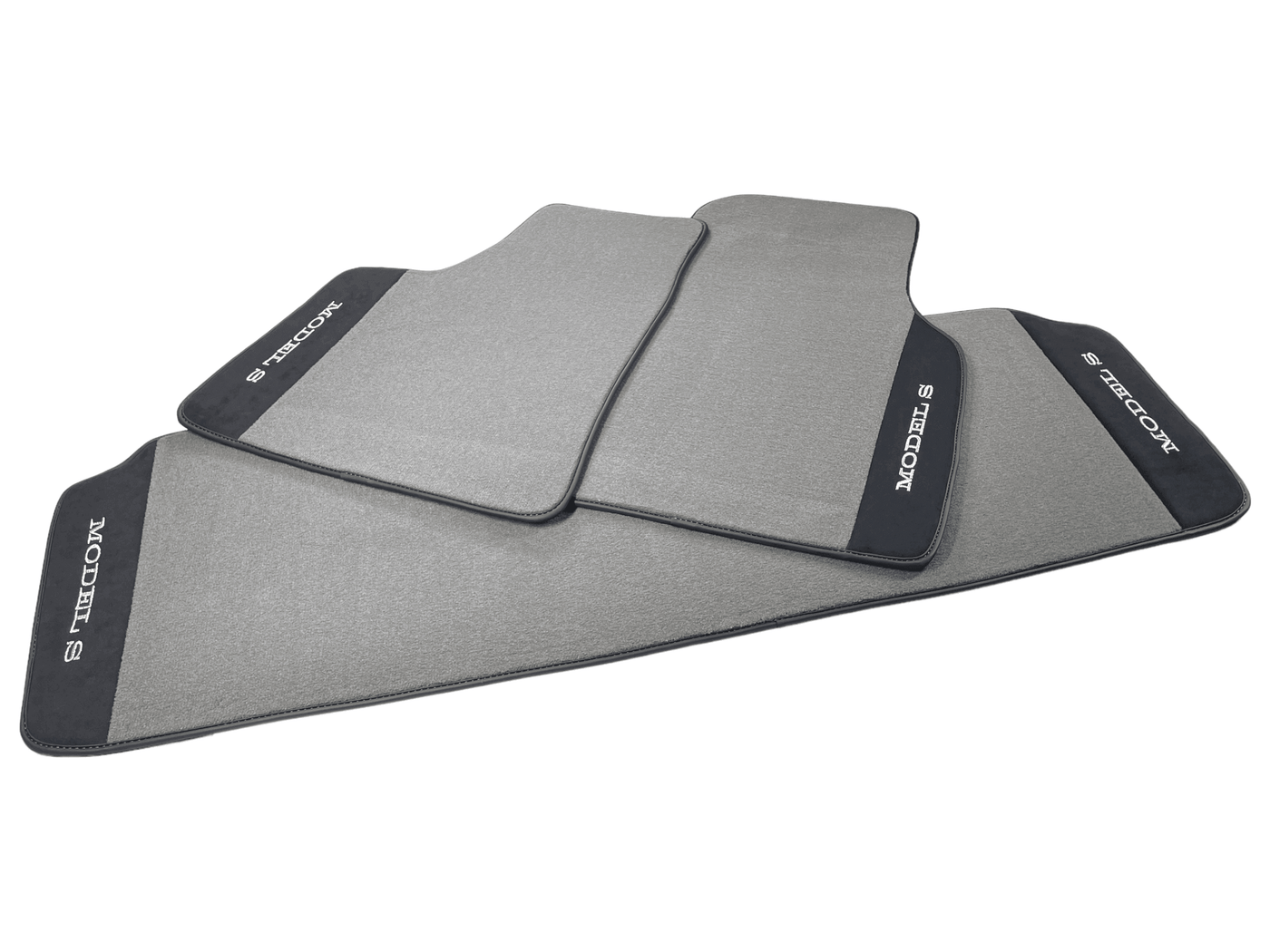 Gray Floor Mats For Tesla Model S With Alcantara Leather - AutoWin