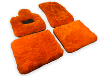 Orange Sheepskin Floor Mats For Rolls Royce Phantom VIII (2017-2024) ER56 Design Brand - AutoWin