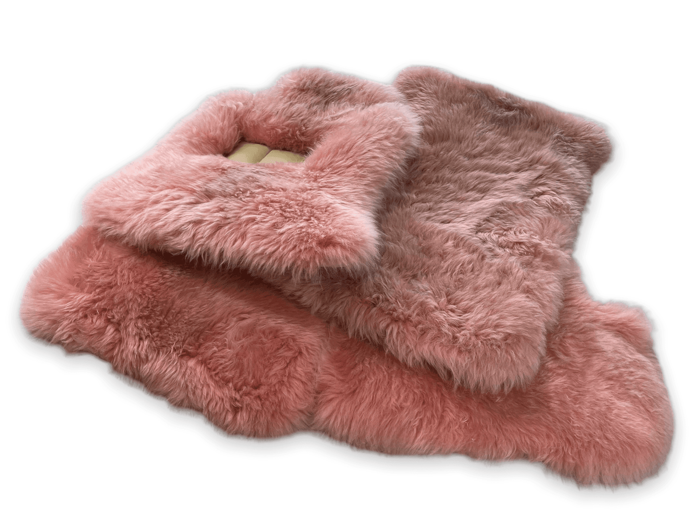 Pink Sheepskin Floor Mats for Rolls Royce Phantom VIII (2017-2024) ER56 Design Brand - AutoWin