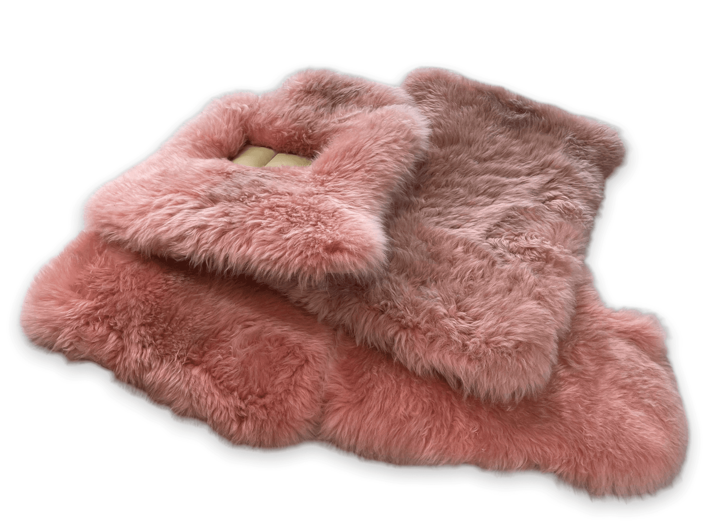 Pink Sheepskin Floor Mats For Rolls Royce Shadow 1965-1977 Er56 Design Brand - AutoWin