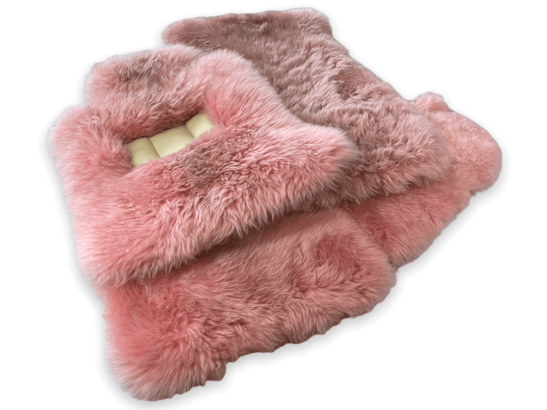 Pink Sheepskin Floor Mats For Rolls Royce Shadow 1965-1977 Er56 Design Brand - AutoWin