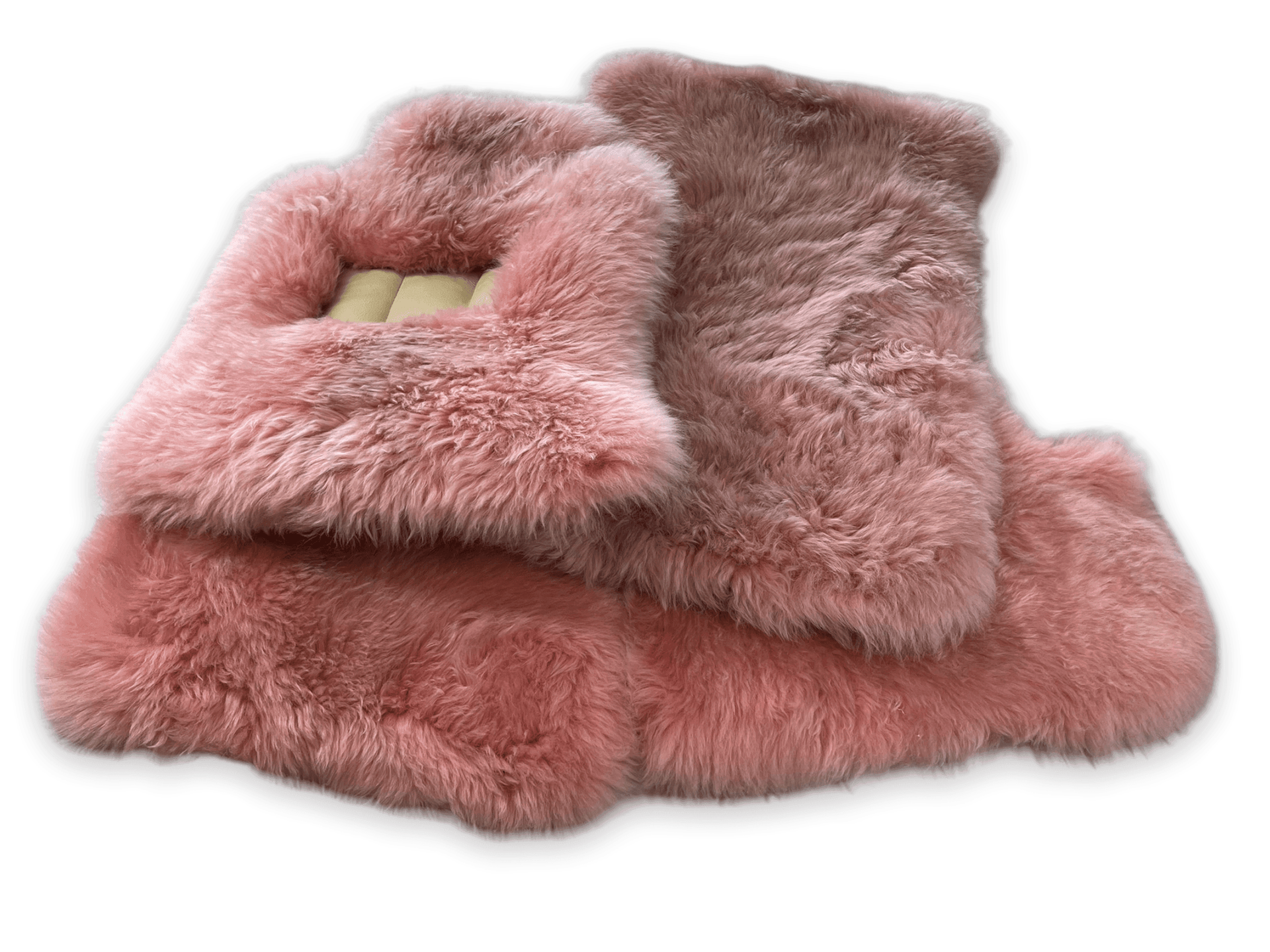 Pink Sheepskin Floor Mats For Rolls Royce Shadow 1965-1977 Er56 Design Brand - AutoWin