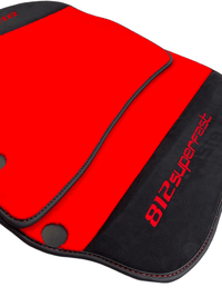 Red Floor Mats For Ferrari 812 Superfast With Alcantara Leather - AutoWin