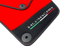 Red Floor Mats for Lamborghini Huracan With Alcantara Leather - AutoWin